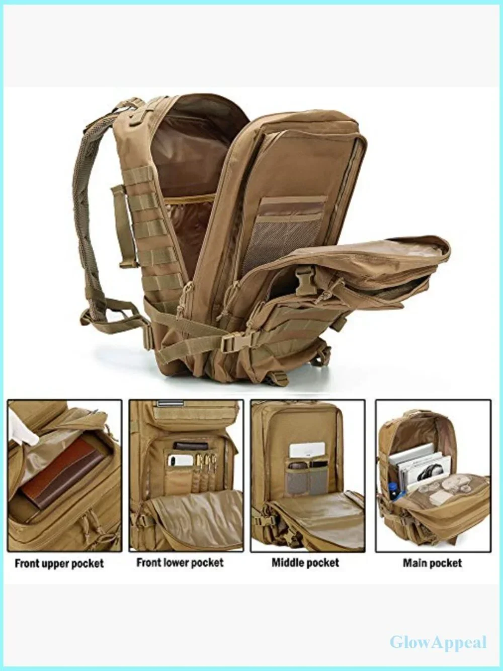 45L Military Tactical Backpack Molle Assault Pack Bug Out Bag Hiking Rucksack